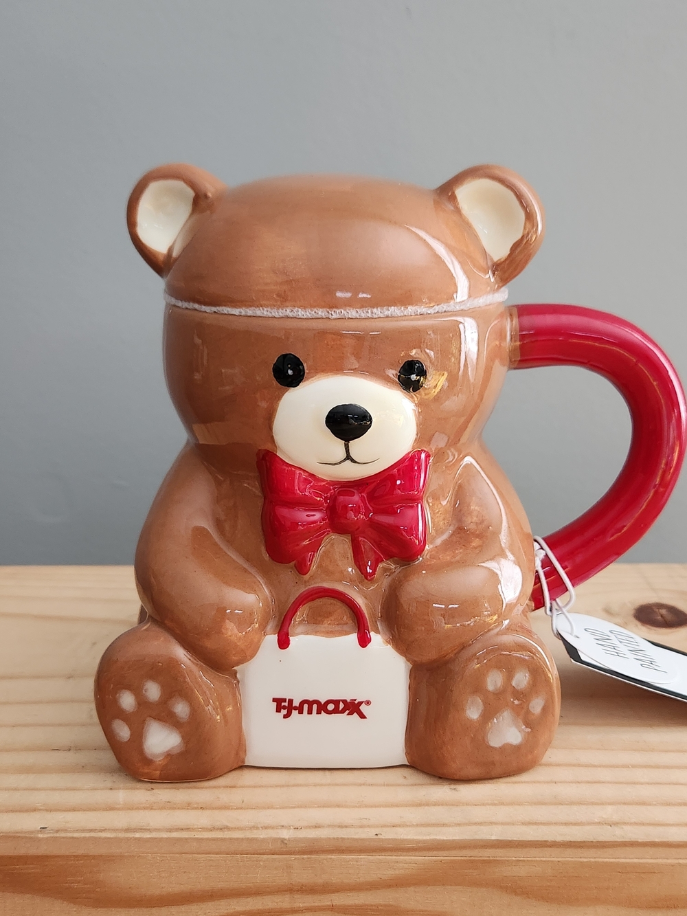 T.J.Maxx Brown Bear Ceramic Mug with Lid
